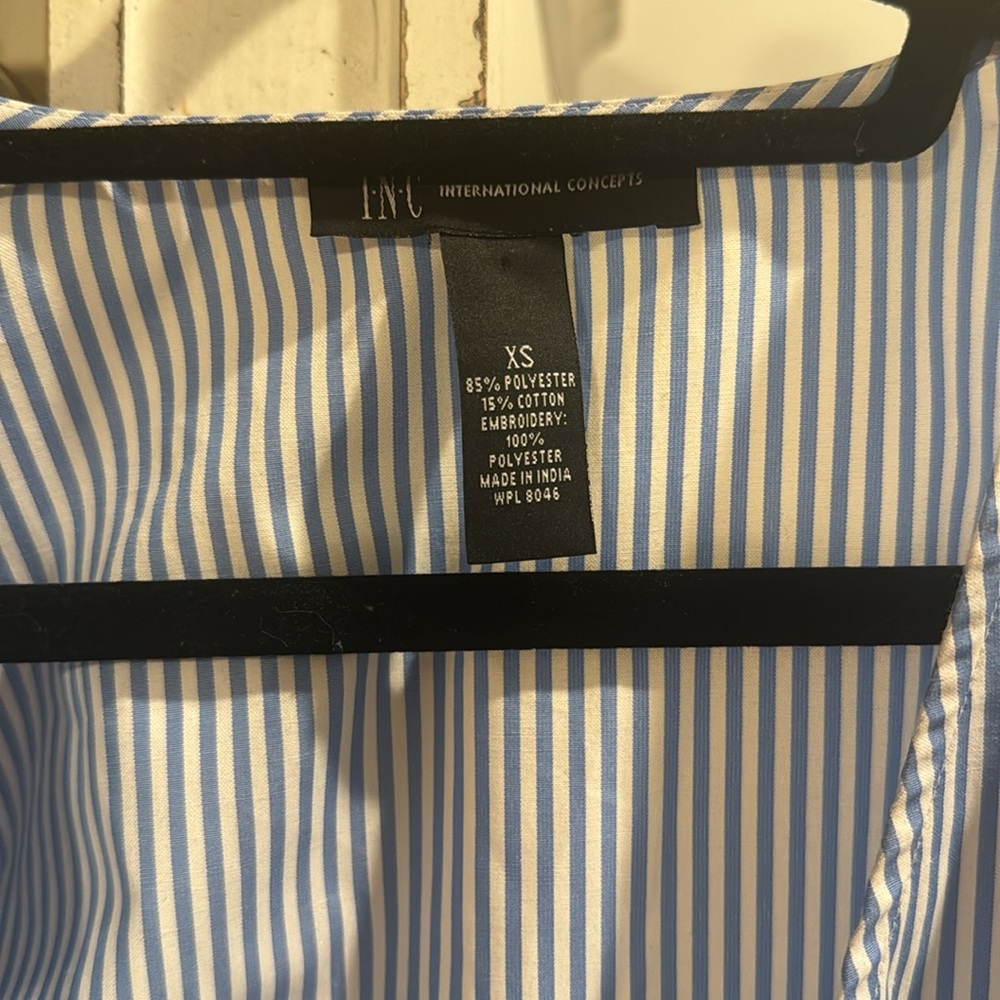 International Concepts Embroidered Striped Blouse - Picture 8 of 8